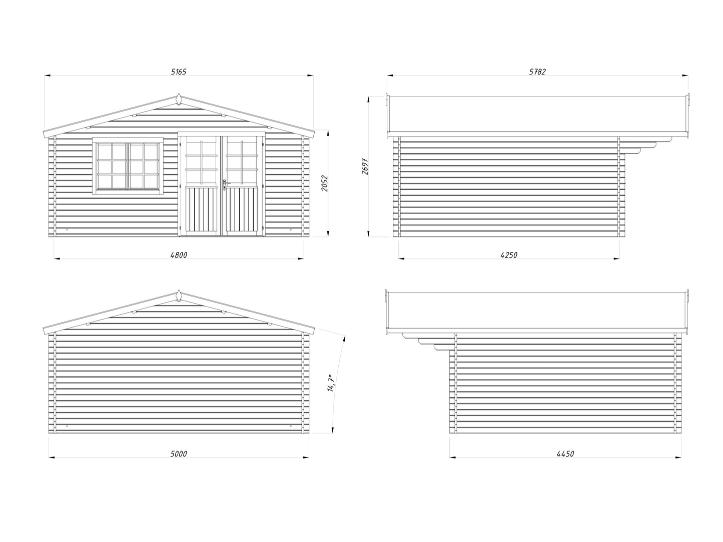 Britta 5.0 x 4.5m Log Cabin