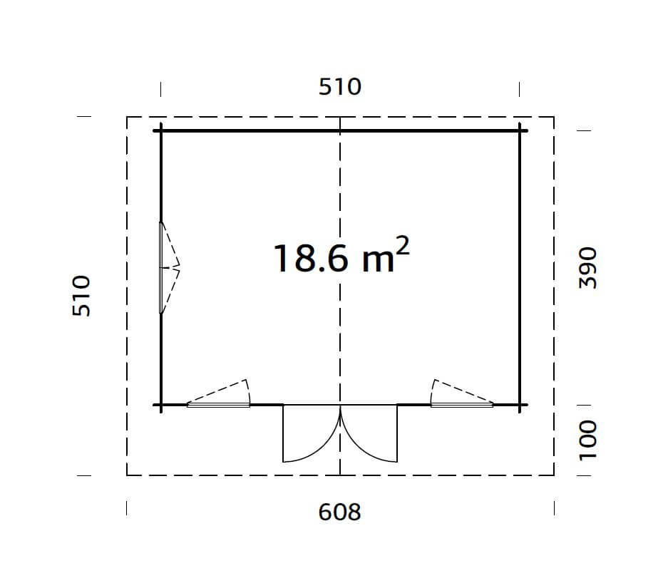 Hawaii 5.3 x 4.1m Log Cabin