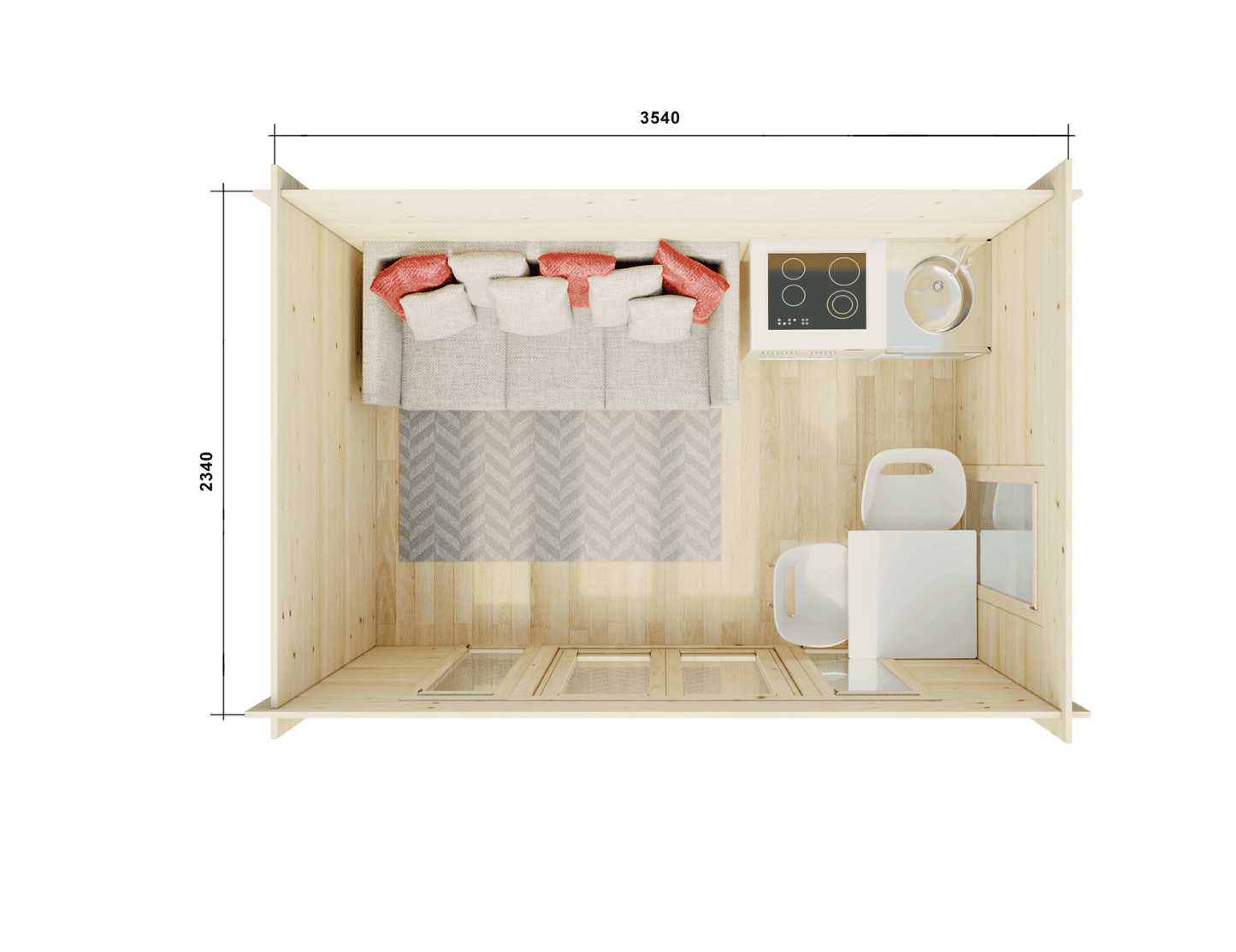 Aylesbury 3.8 x 2.6m Log Cabin