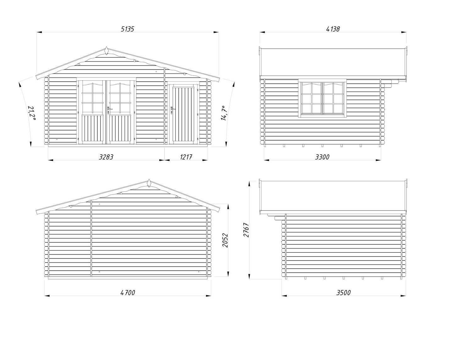 Biarritz 4.5 x 3.3m Log Cabin