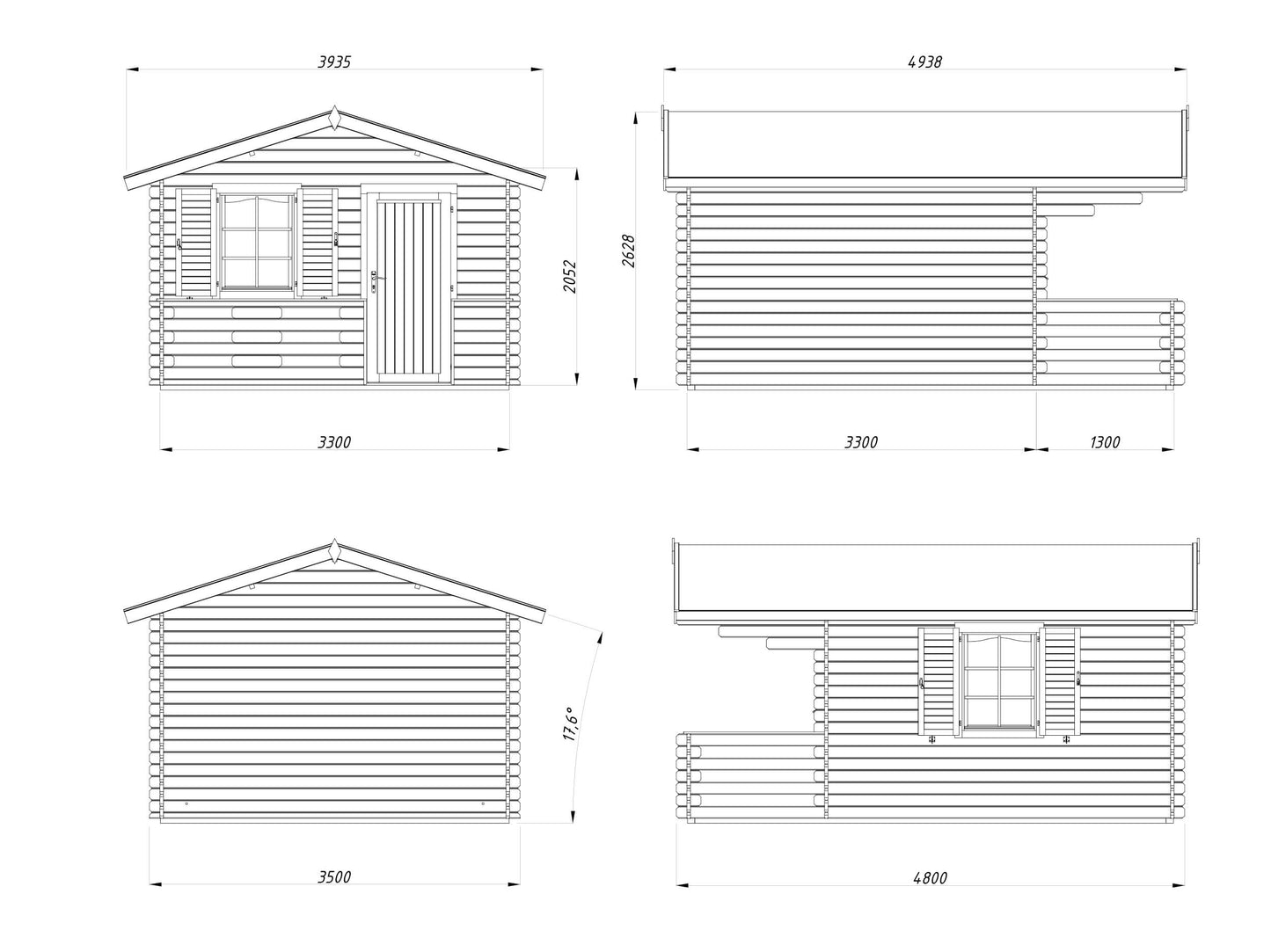 Bilbao 4.9x3.94m Log Cabin