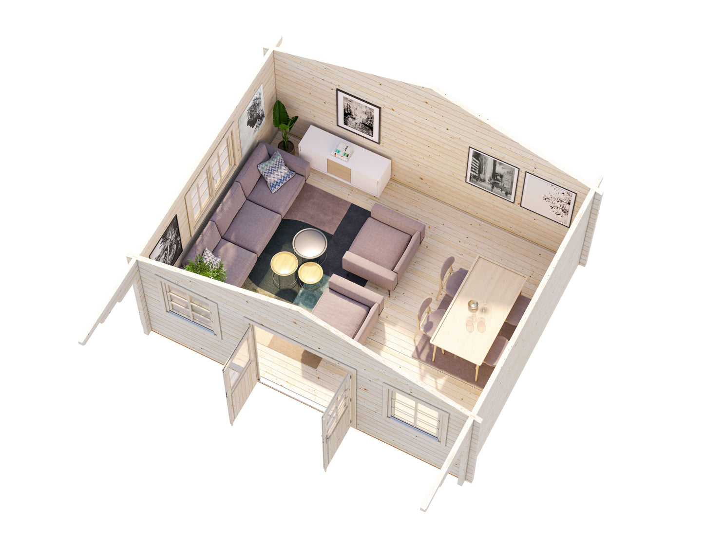 Hawaii 5.3 x 5.3m Log Cabin