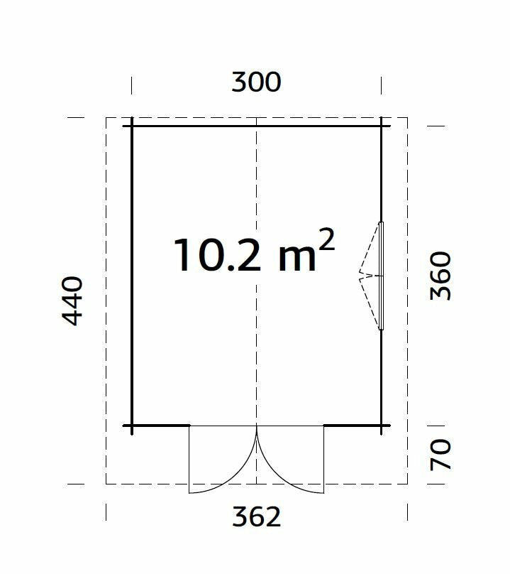 Amber 3.2 x 3.6m Log Cabin