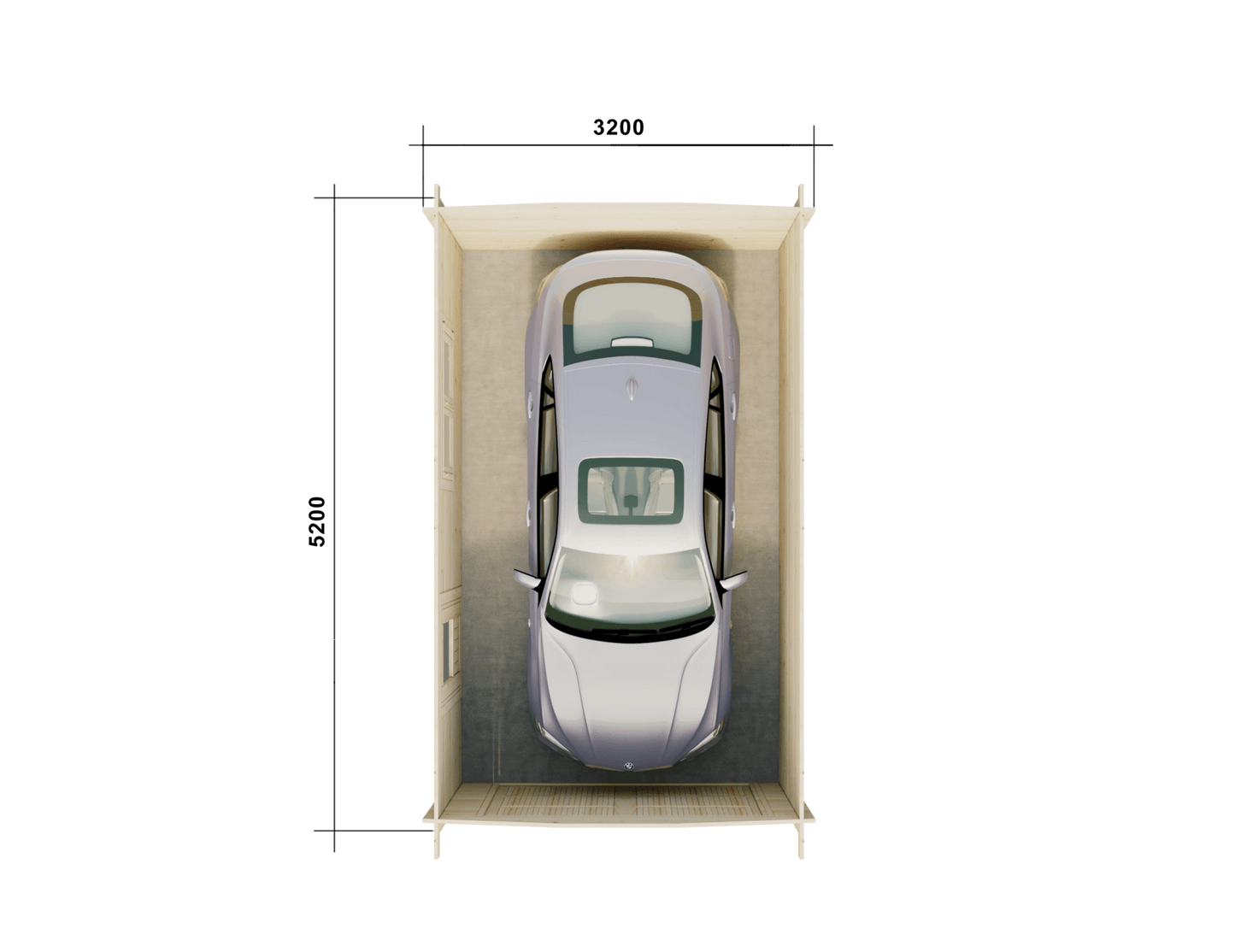 Warminster Garage 5.2 x 3.2m Log Cabin