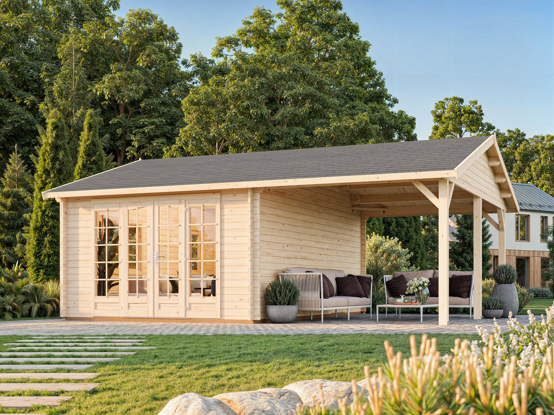 Irene 5.5 x 3.6m (+3.03m Pavilion) Log Cabin