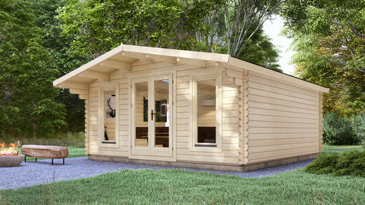 Amanda 6.0 x 3.0m (+2.8m Pavilion) Log Cabin