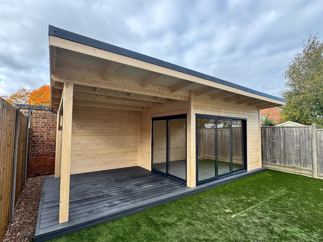Mahon Log Cabin Case Study: A Dual-Purpose Garden Room with Covered Pavilion