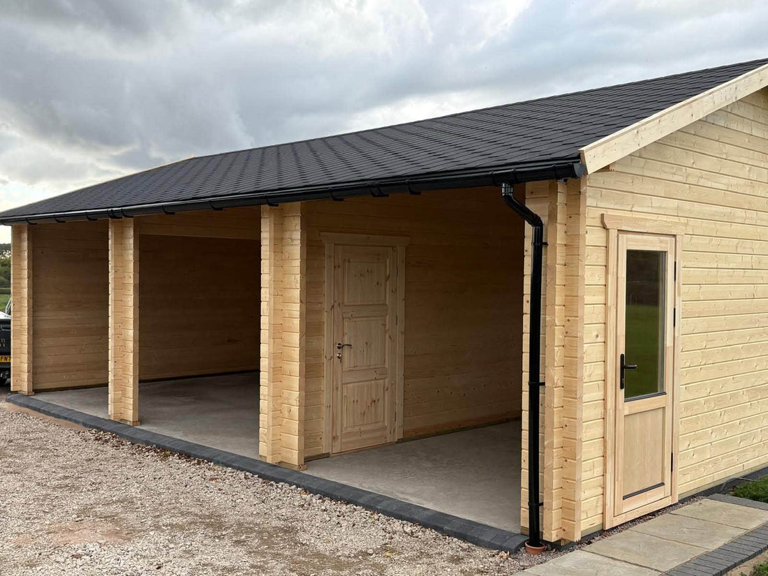 Bespoke Triple Timber Garage: Ready for Roller Doors