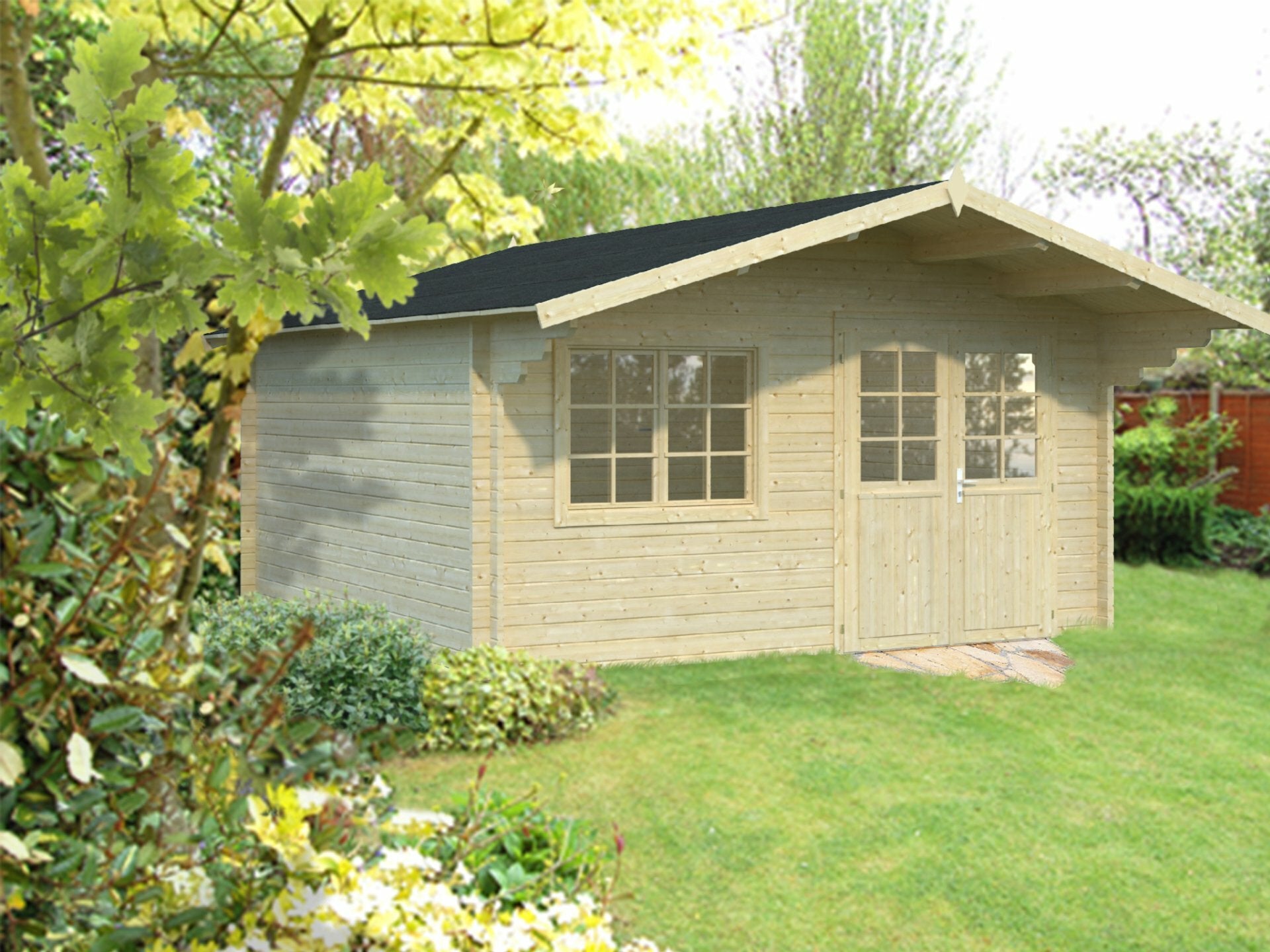 Britta 4.3 x 4.3m Log Cabin