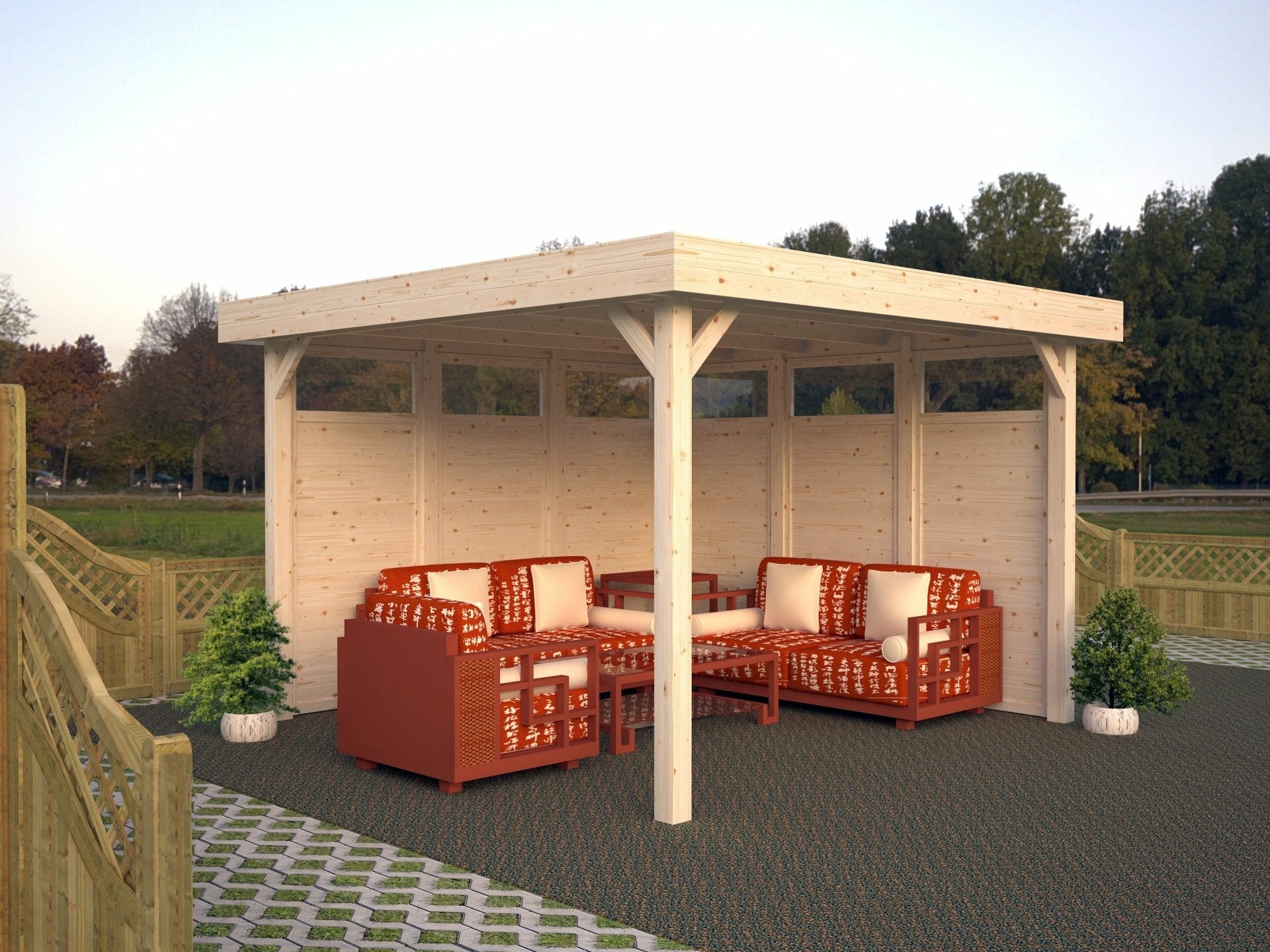 Lucy 3.5 x 3.5m Log Cabin Gazebo