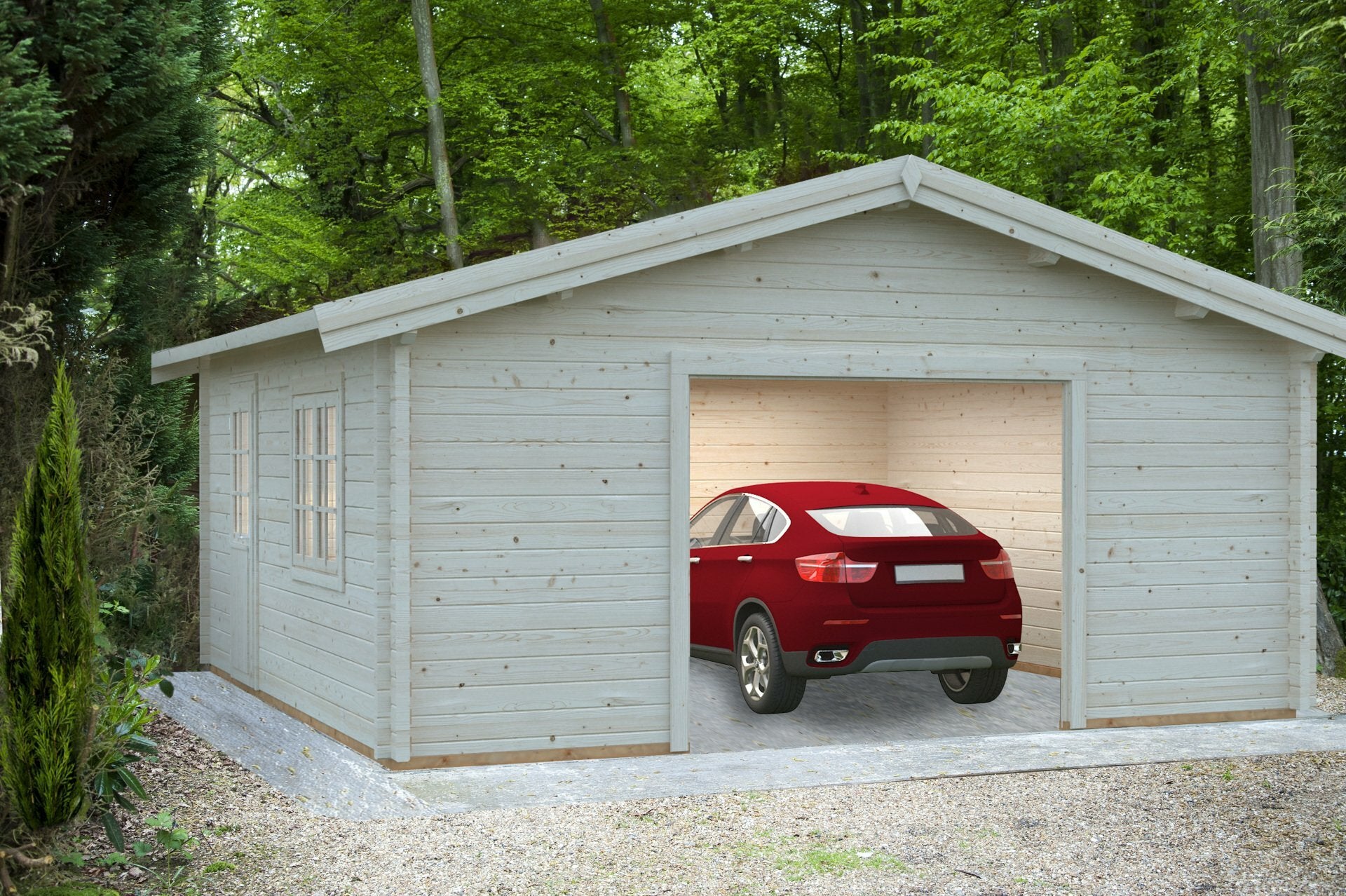 Rome 5.6 x 5.6m Log Cabin Garage