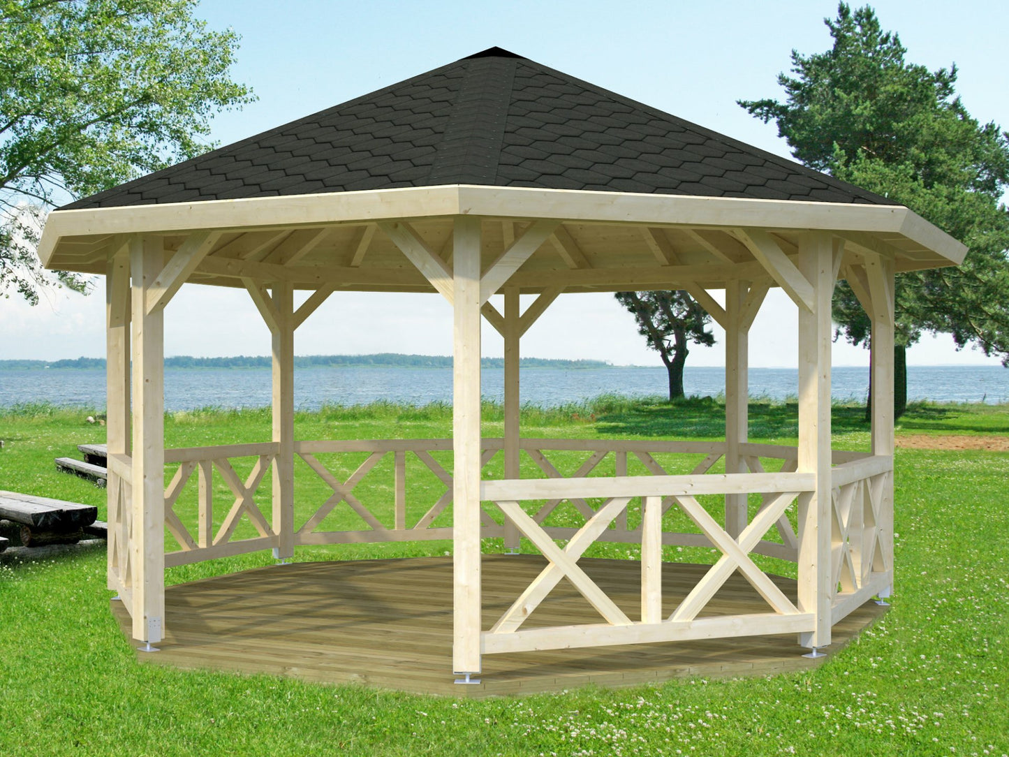 Melbourne 4.65x4.65m Log Cabin Gazebo