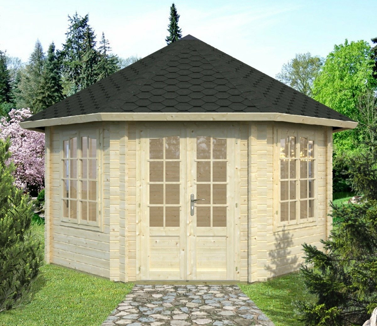 Retreat 4.25x4.25m Log Cabin Pavillion