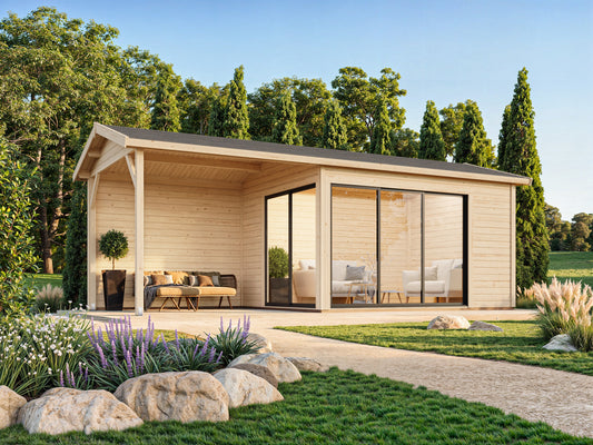 Amanda 3.9 x 3.0m (+2.8m Pavilion) Log Cabin