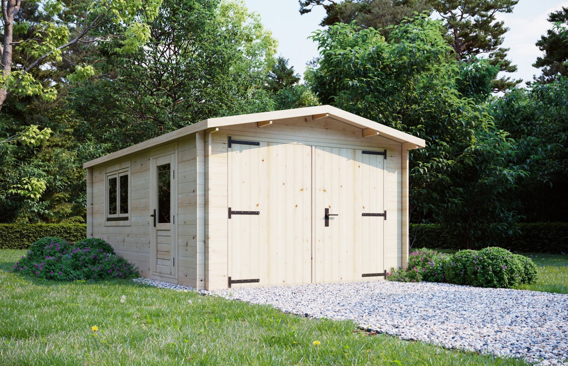 Warm Log Cabininster Garage 5.2 x 3.2m Log Cabin