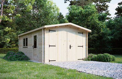 Warm Log Cabininster Garage 5.2 x 3.2m Log Cabin