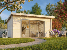 Prague 4.5x3.3m Log Cabin - Aluminium Sliding Doors