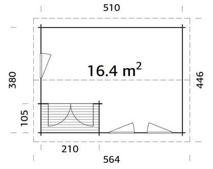 Susanna 5.3x4.0m Log Cabin