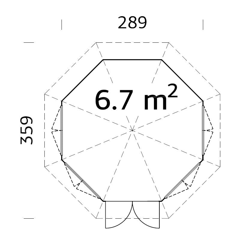 Veronica 4 | 2.9x3.6m Log Cabin Pavillion