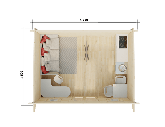 Bristol 4.7x3.5m Log Cabin