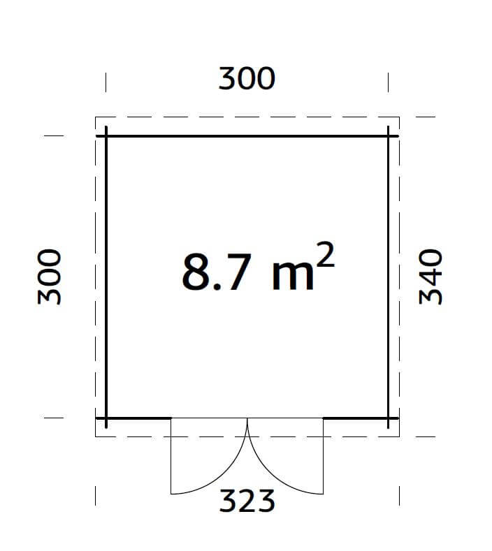 Egypt 3.2 x 3.2m Log Cabin