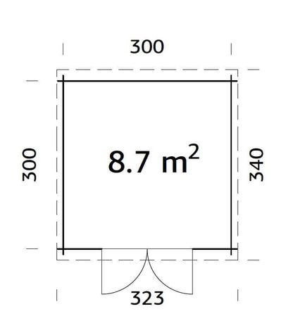 Egypt 3.2 x 3.2m Log Cabin