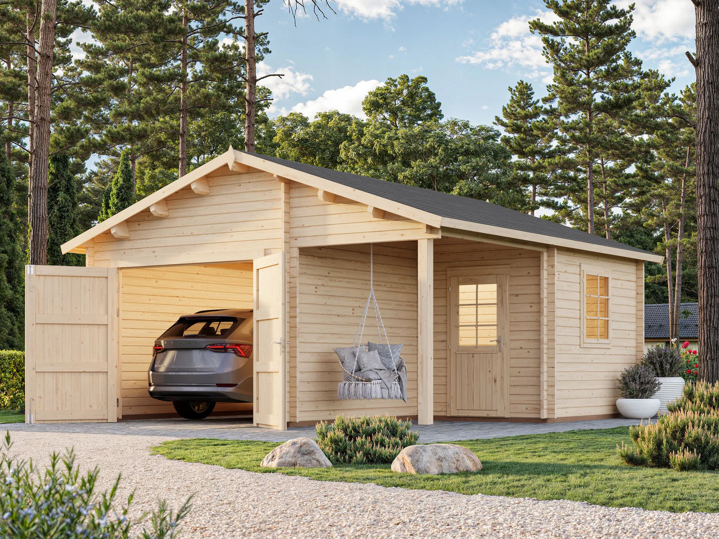 Garage 4 - 5.3 x 5.7m Log Cabin