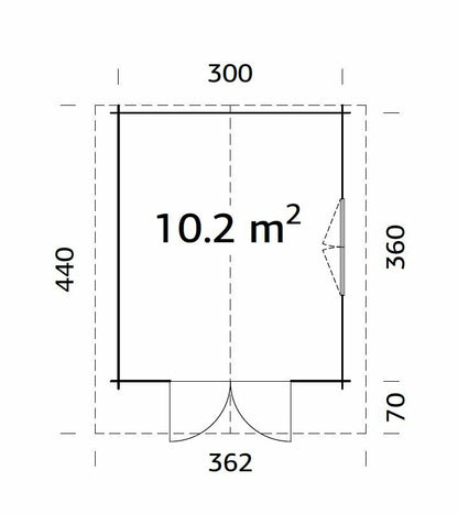 Amber 3.2 x 3.6m Log Cabin