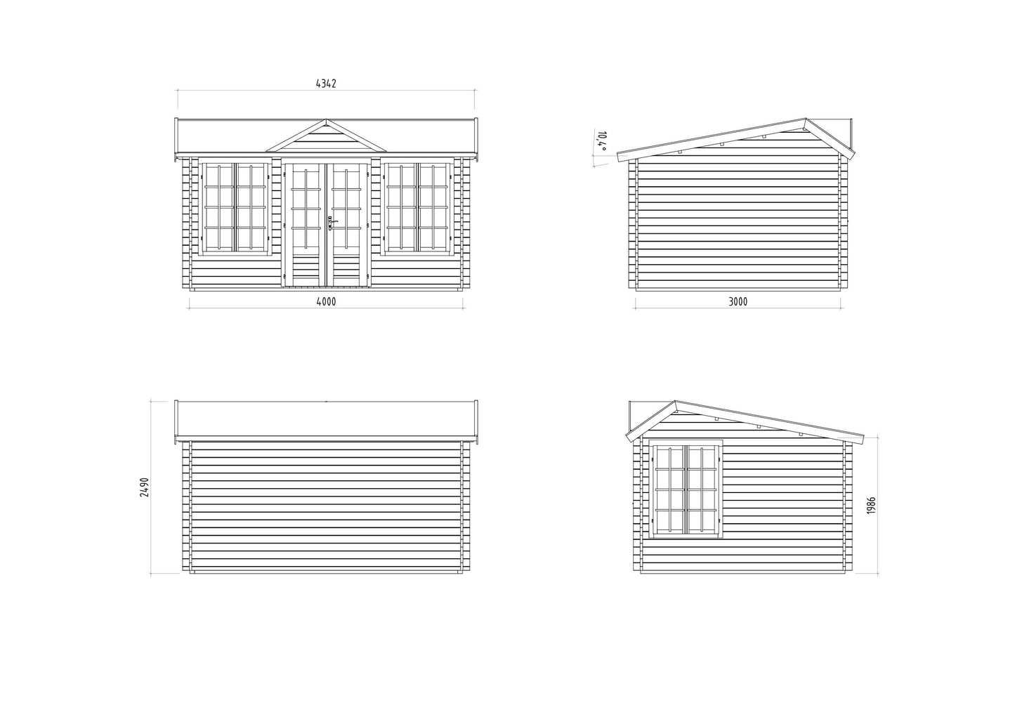 Mini Penthouse 4.2x3.2m Log Cabin