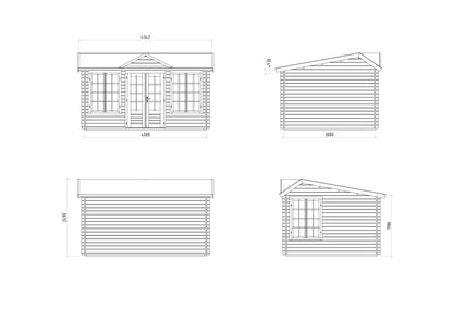 Mini Penthouse 4.2x3.2m Log Cabin