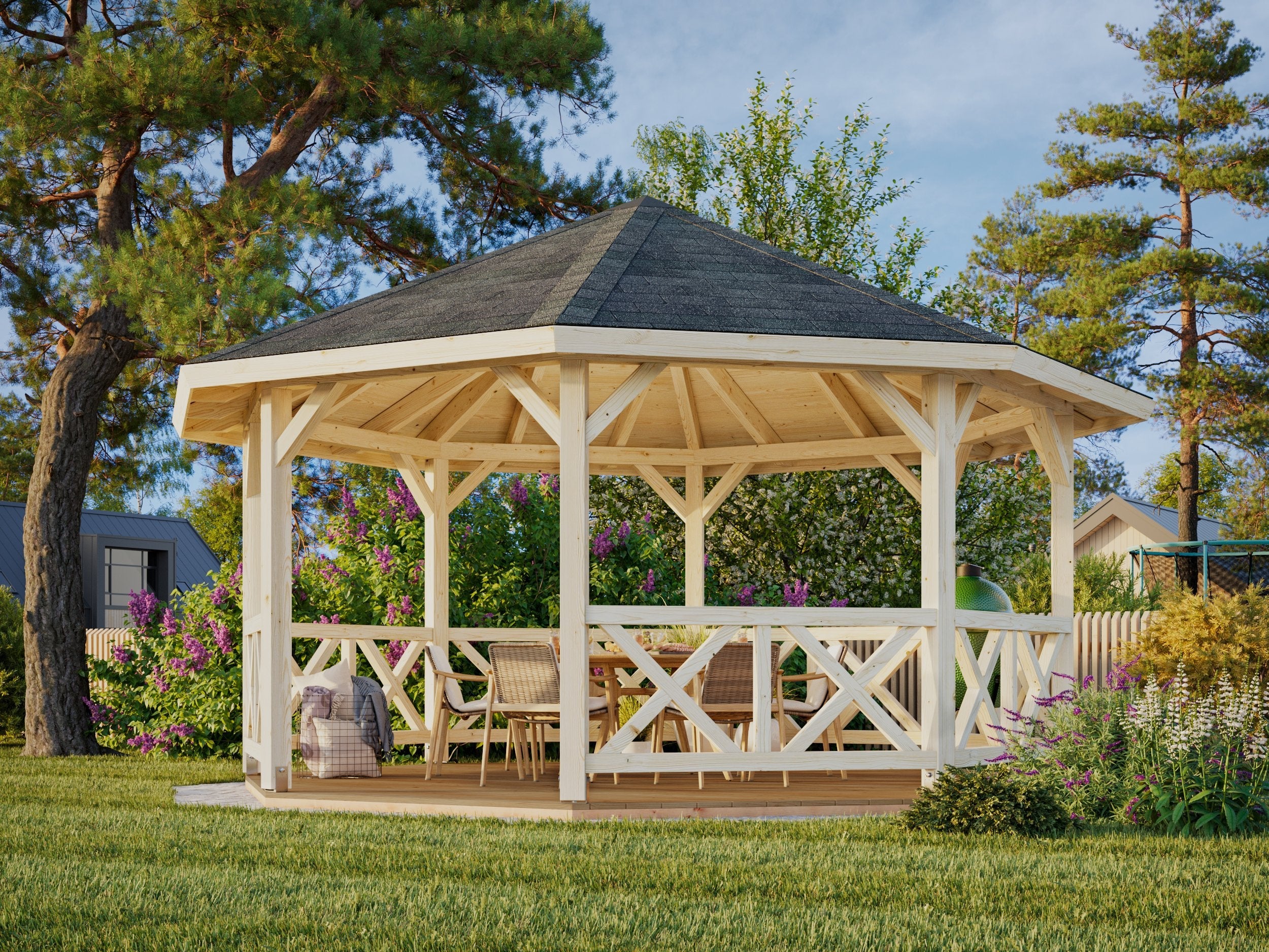 Melbourne 4.65x4.65m Log Cabin Gazebo