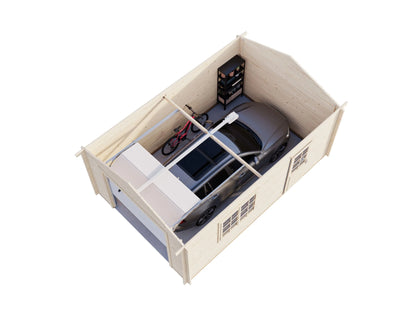 Milan 3.8 x 5.7m Log Cabin Garage