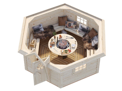 Nashville 3.3 x 3.3m Log Cabin BBQ Hut