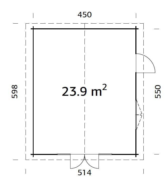 Turin 4.7x5.7m Log Cabin