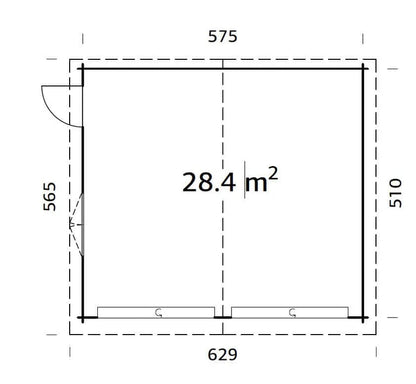 Verona Double Garage 6.0 x 5.3m Log Cabin