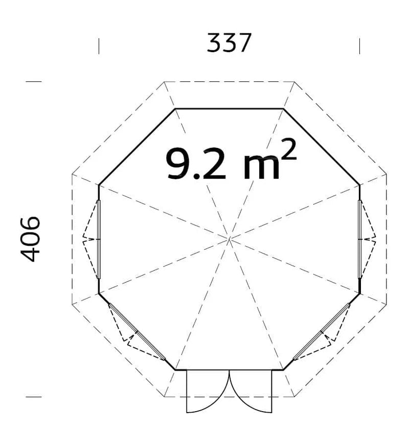 Verona 4 | 3.4x4.1m Log Cabin Pavillion