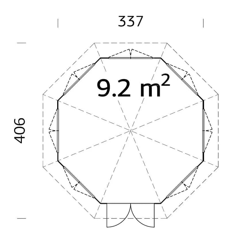 Verona 7 | 3.4 x 4.1m Log Cabin Pavillion