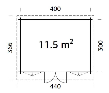 Zante 4.2 x 3.2m Log Cabin